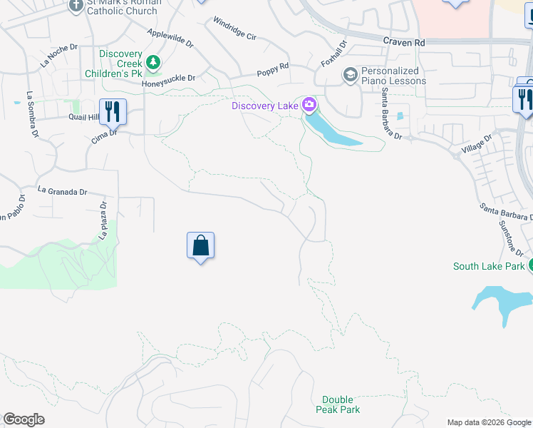 map of restaurants, bars, coffee shops, grocery stores, and more near 1138 Via Vera Cruz in San Marcos