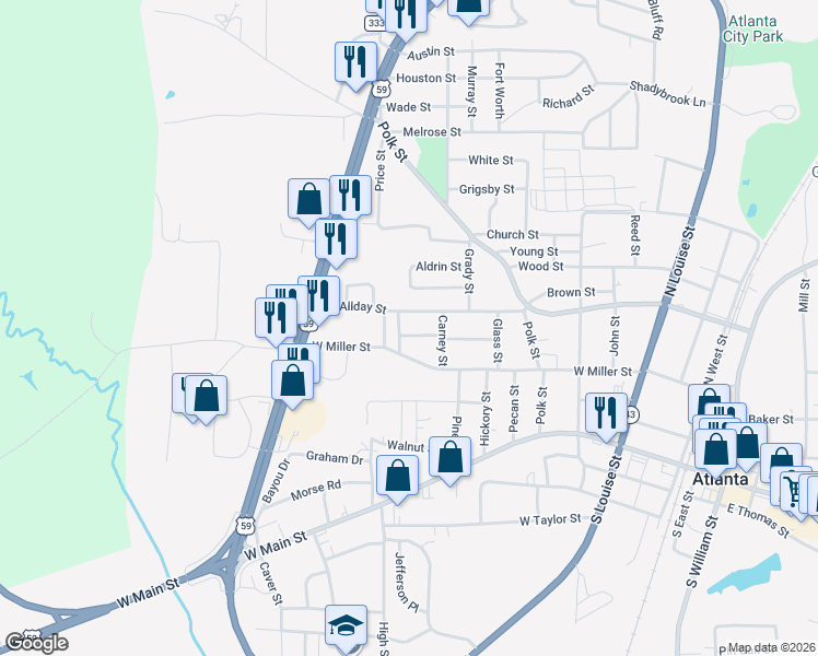 map of restaurants, bars, coffee shops, grocery stores, and more near 700-704 Ellington Street in Atlanta