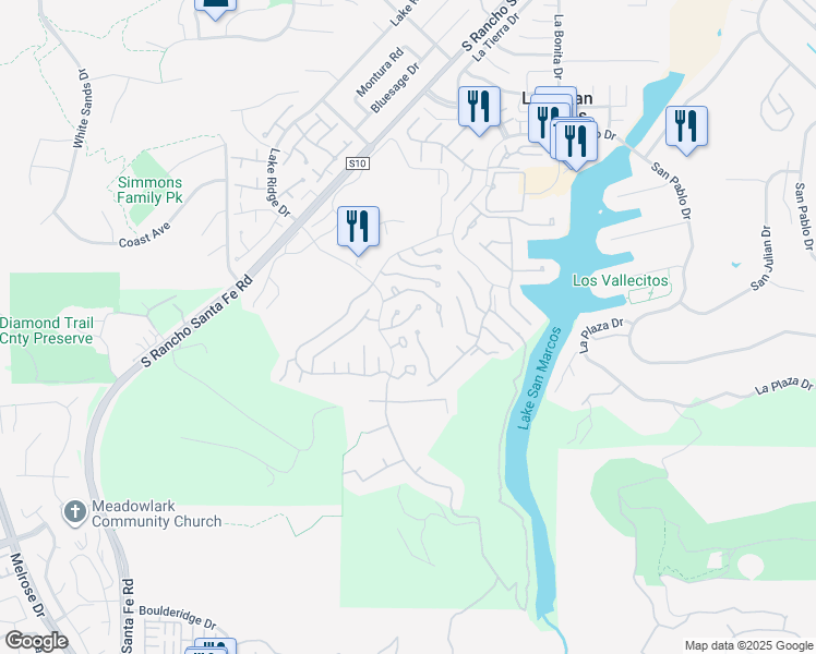 map of restaurants, bars, coffee shops, grocery stores, and more near 1218 Via Apuesto in San Marcos