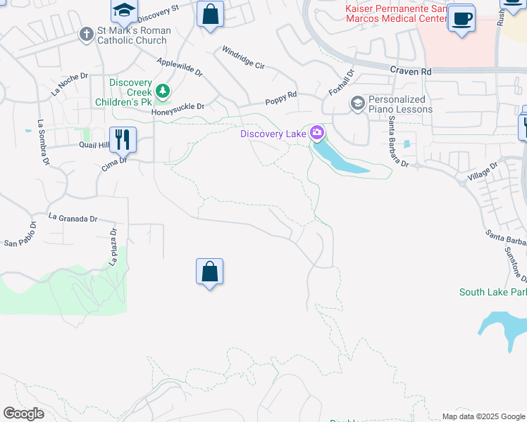 map of restaurants, bars, coffee shops, grocery stores, and more near 902 Bridgeport Court in San Marcos