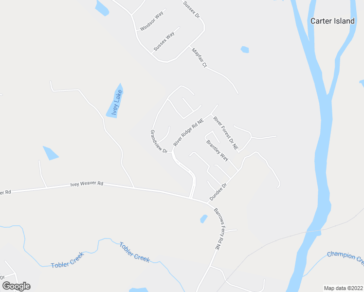 map of restaurants, bars, coffee shops, grocery stores, and more near 2409 River Ridge Road Northeast in Milledgeville