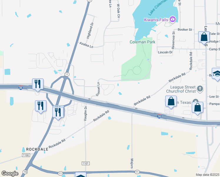 map of restaurants, bars, coffee shops, grocery stores, and more near 668 Gossett Lane in Sulphur Springs
