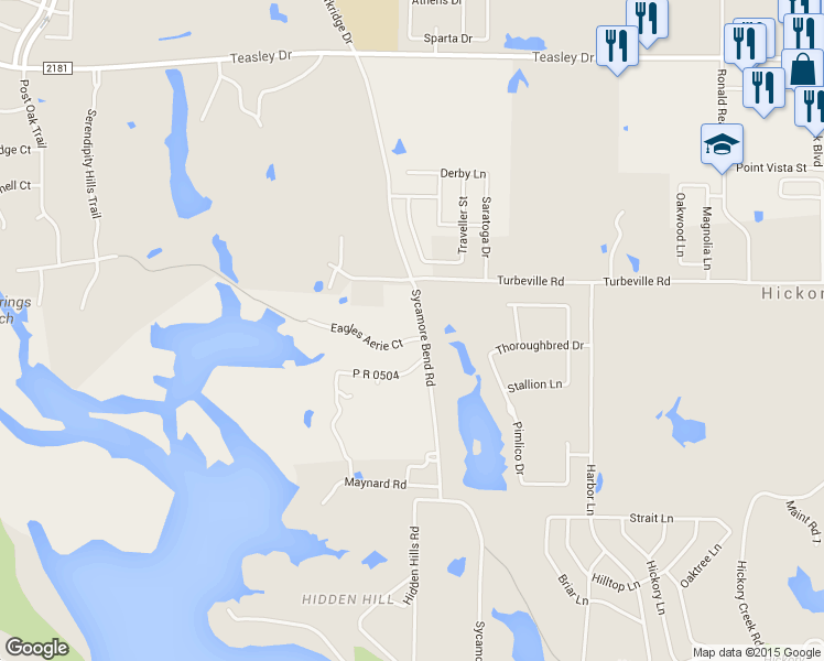 map of restaurants, bars, coffee shops, grocery stores, and more near 1 Eagles Aerie Court in Hickory Creek
