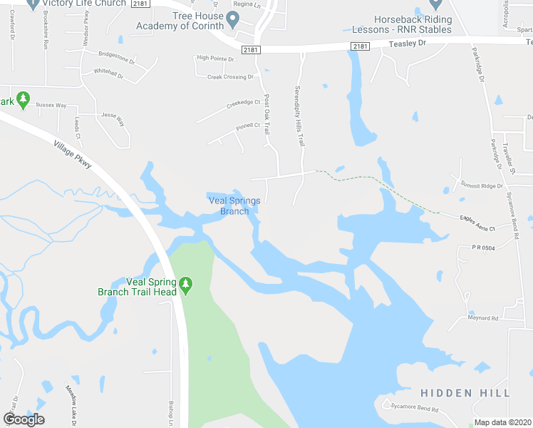 map of restaurants, bars, coffee shops, grocery stores, and more near 3908 Waterfront Court in Corinth