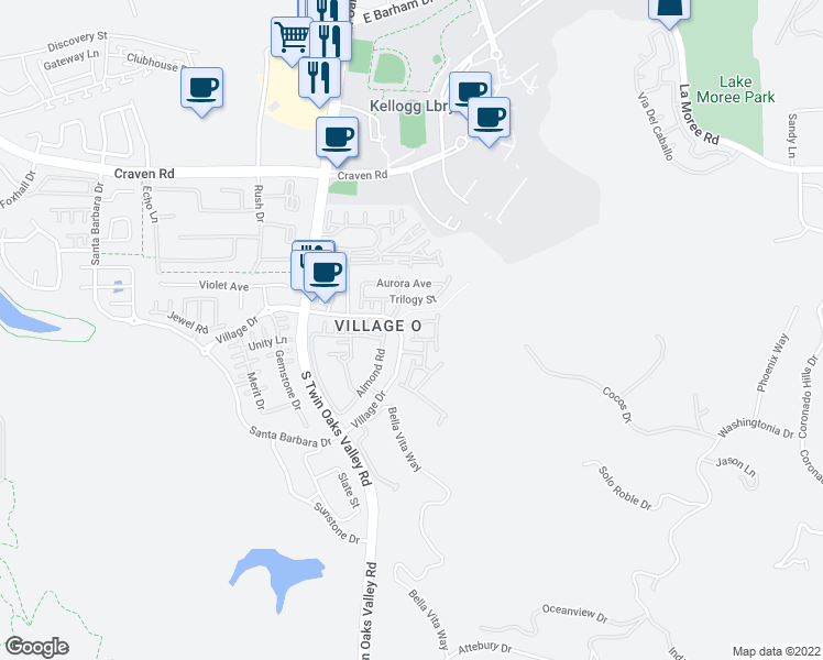 map of restaurants, bars, coffee shops, grocery stores, and more near 812 Mahogany Street in San Marcos