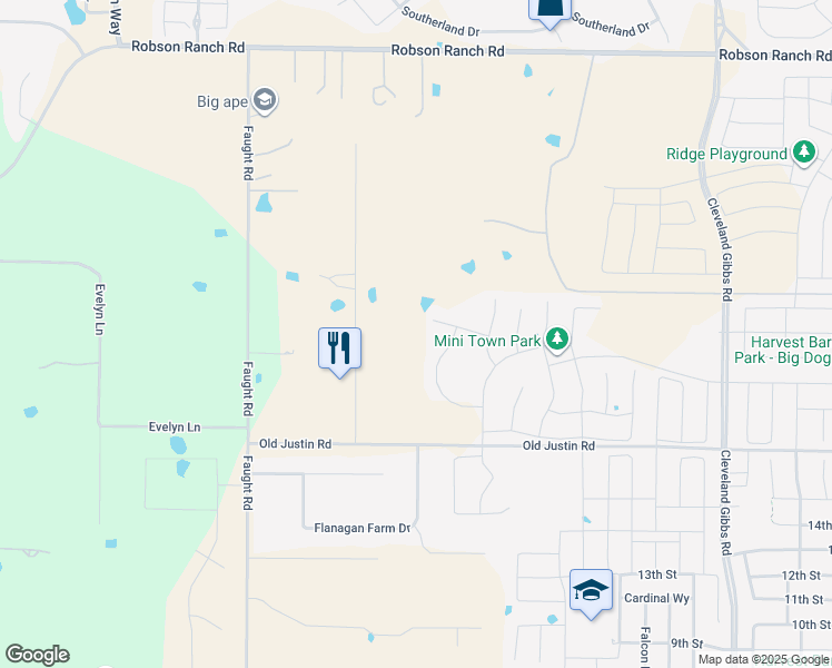 map of restaurants, bars, coffee shops, grocery stores, and more near 2629 Cayenne Drive in Argyle