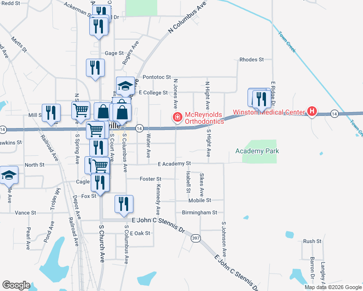 map of restaurants, bars, coffee shops, grocery stores, and more near 400-420 East Main Street in Louisville