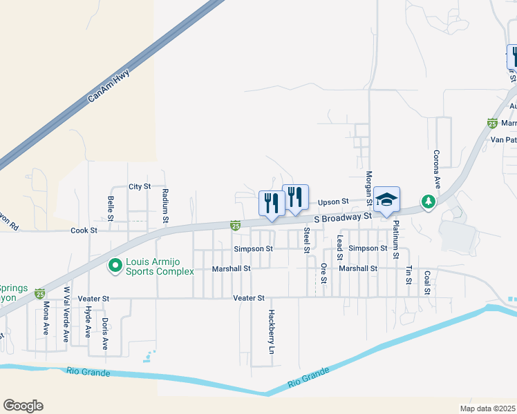 map of restaurants, bars, coffee shops, grocery stores, and more near 901 Hillcrest Circle in Truth or Consequences