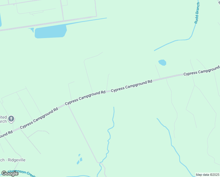 map of restaurants, bars, coffee shops, grocery stores, and more near 1468 Cypress Campground Road in Ridgeville