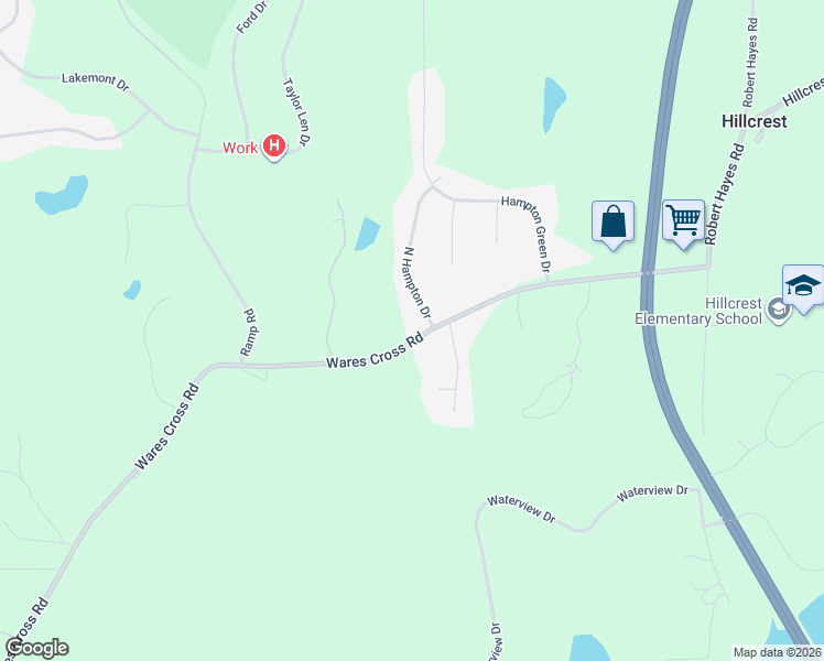 map of restaurants, bars, coffee shops, grocery stores, and more near 322 Wares Cross Road in LaGrange