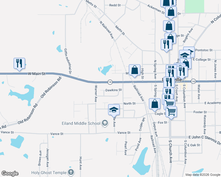 map of restaurants, bars, coffee shops, grocery stores, and more near 781-899 West Main Street in Louisville
