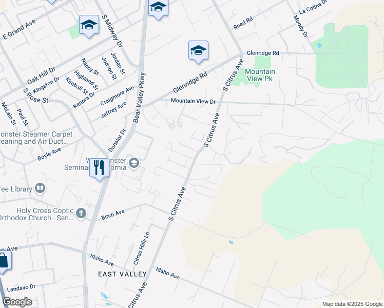 map of restaurants, bars, coffee shops, grocery stores, and more near 1440 South Citrus Avenue in Escondido