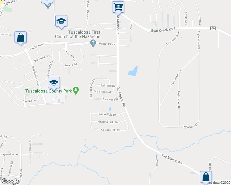 map of restaurants, bars, coffee shops, grocery stores, and more near 9433 Cotton Field Circle in Tuscaloosa
