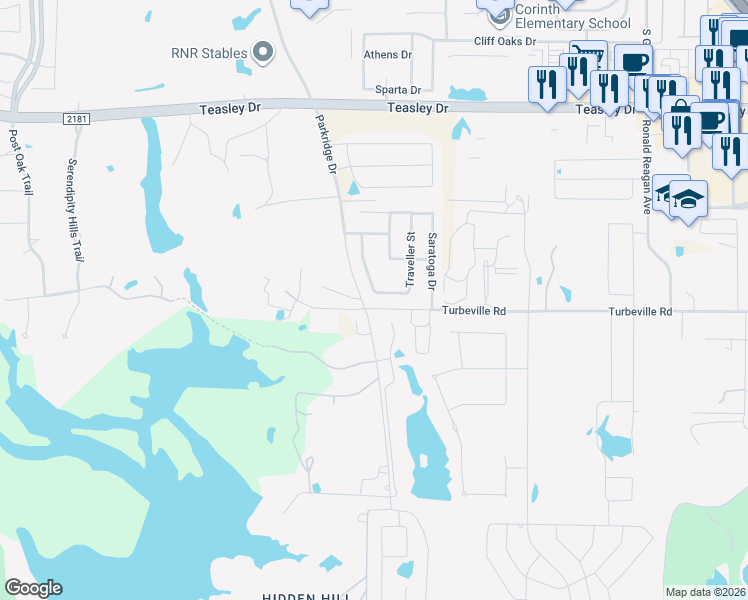 map of restaurants, bars, coffee shops, grocery stores, and more near 314 Traveller Street in Hickory Creek