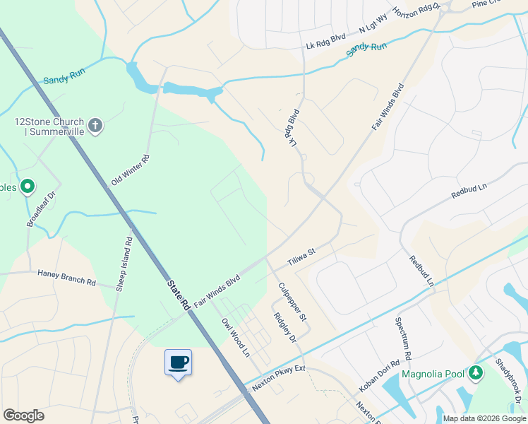 map of restaurants, bars, coffee shops, grocery stores, and more near Unnamed Road in Summerville