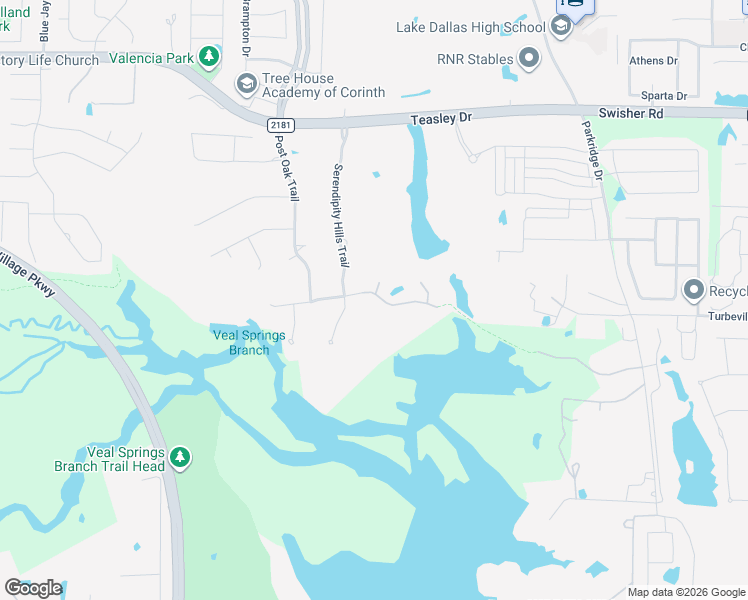 map of restaurants, bars, coffee shops, grocery stores, and more near 3903 Serendipity Hills Court in Corinth