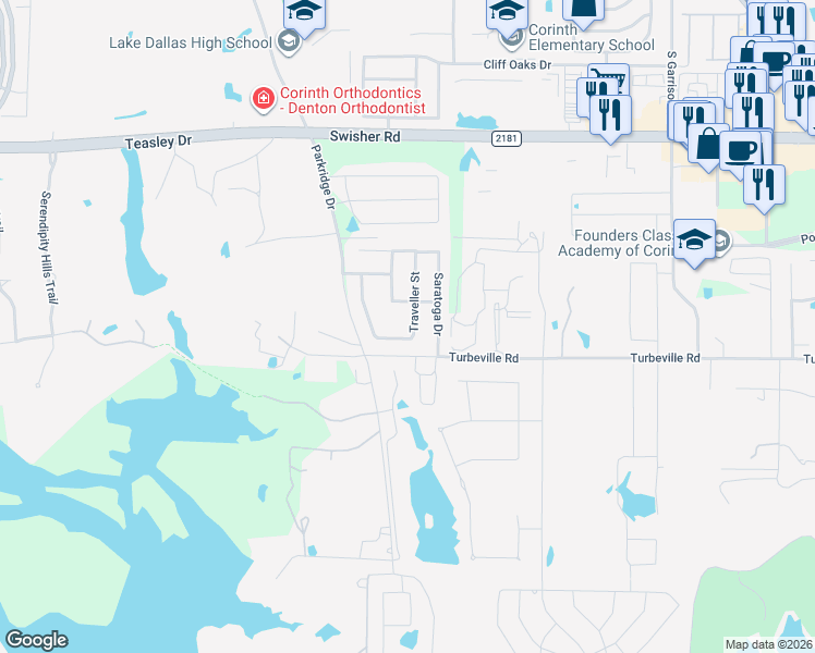 map of restaurants, bars, coffee shops, grocery stores, and more near 116 Manor Lane in Hickory Creek
