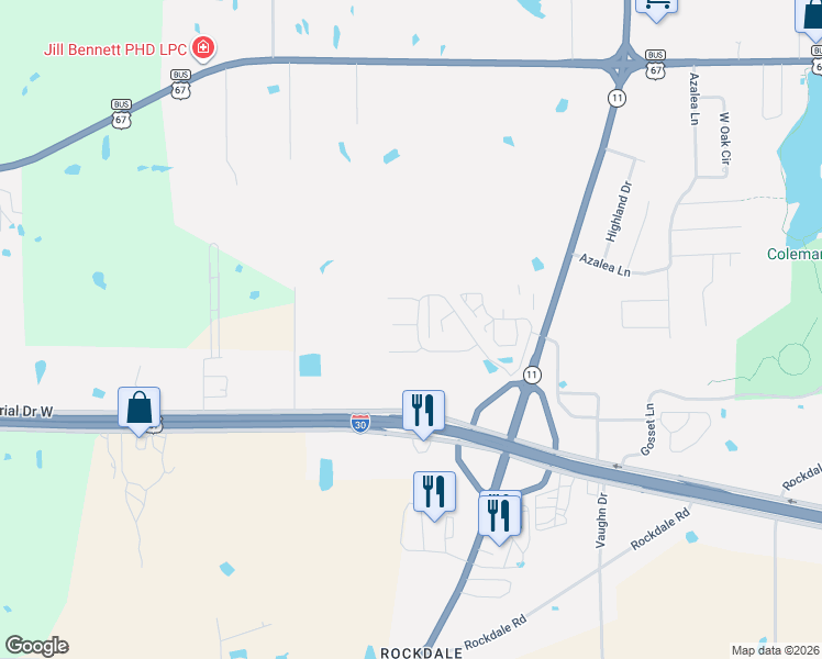 map of restaurants, bars, coffee shops, grocery stores, and more near 1907 Ramblewood Court in Sulphur Springs