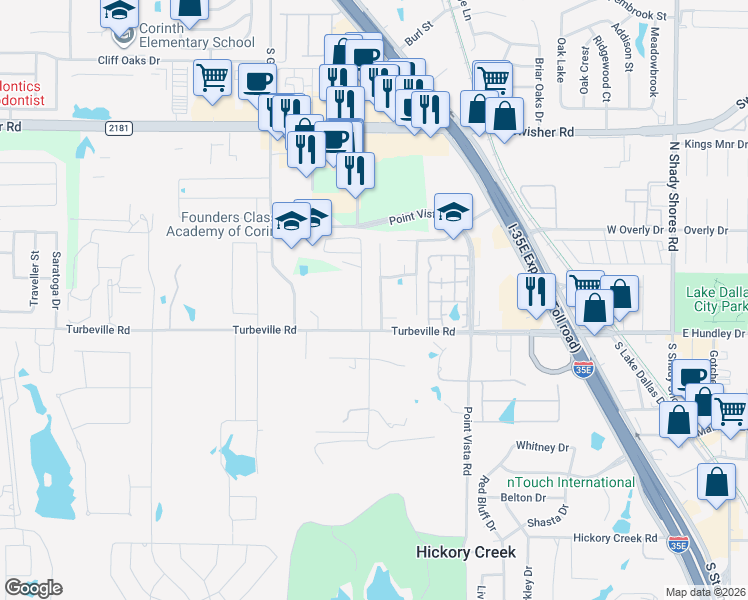 map of restaurants, bars, coffee shops, grocery stores, and more near 118 Deerpath Road in Hickory Creek