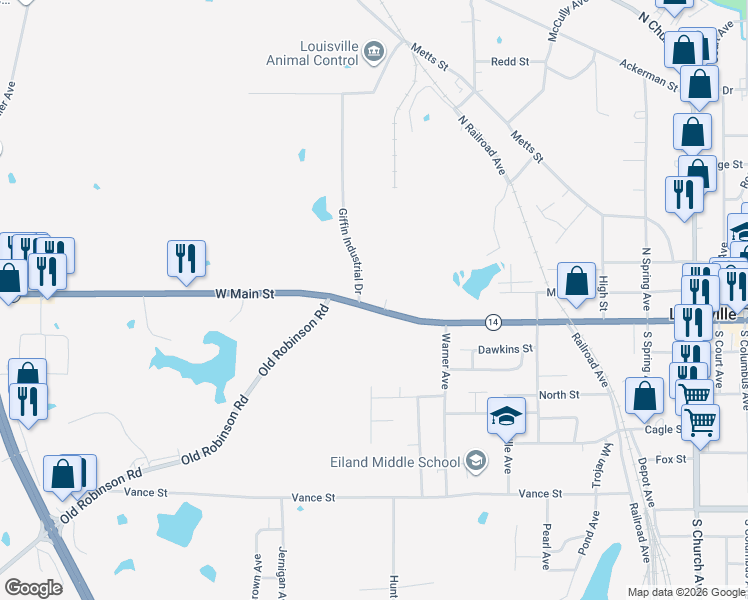 map of restaurants, bars, coffee shops, grocery stores, and more near 904-912 West Main Street in Louisville