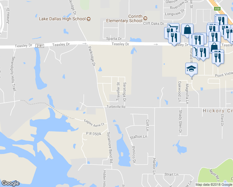 map of restaurants, bars, coffee shops, grocery stores, and more near 116 Manor Lane in Hickory Creek