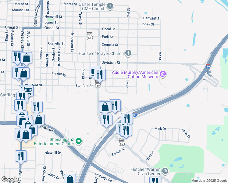 map of restaurants, bars, coffee shops, grocery stores, and more near 1232 Coleman Street in Greenville