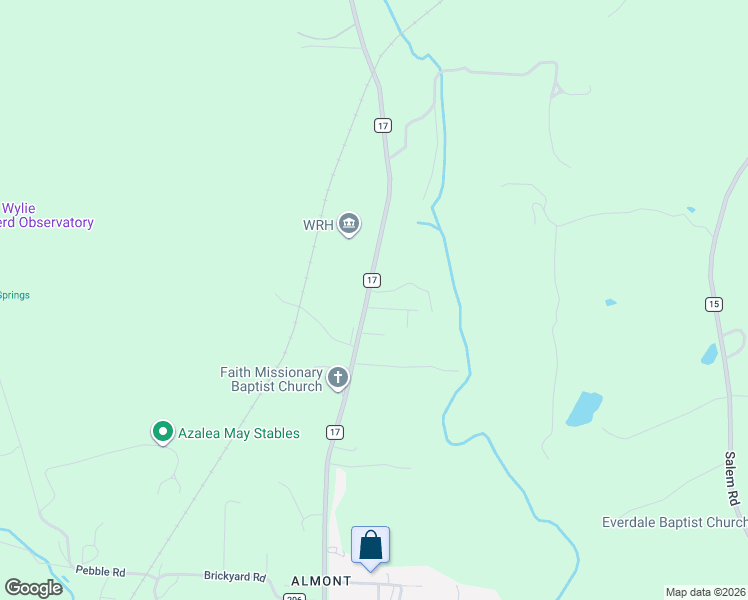 map of restaurants, bars, coffee shops, grocery stores, and more near 15 Dana Drive in Montevallo