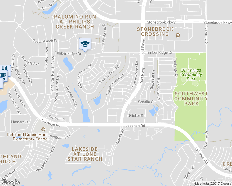 map of restaurants, bars, coffee shops, grocery stores, and more near 2132 Fox Ridge Trail in Frisco