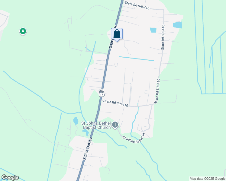 map of restaurants, bars, coffee shops, grocery stores, and more near 2164 South Live Oak Drive in Moncks Corner