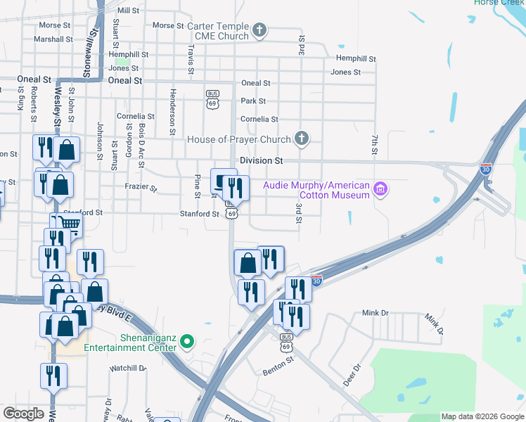 map of restaurants, bars, coffee shops, grocery stores, and more near 1232 Coleman Street in Greenville