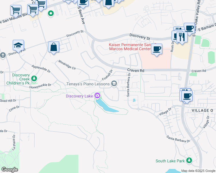 map of restaurants, bars, coffee shops, grocery stores, and more near 618 Buckhorn Avenue in San Marcos