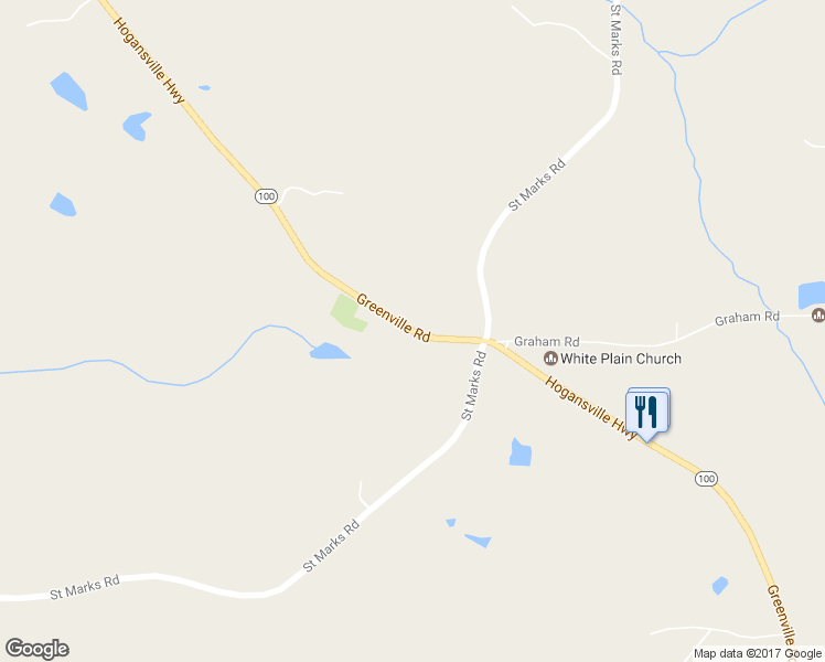 map of restaurants, bars, coffee shops, grocery stores, and more near 10426 Georgia 100 in Hogansville