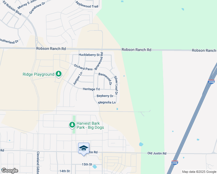 map of restaurants, bars, coffee shops, grocery stores, and more near 1721 Robson Ranch Road in Northlake