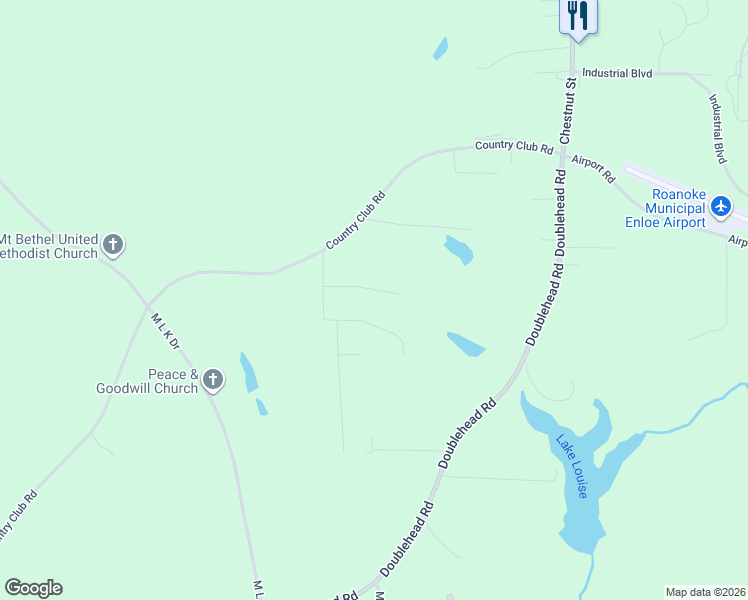 map of restaurants, bars, coffee shops, grocery stores, and more near 1364 Brookside Drive in Roanoke