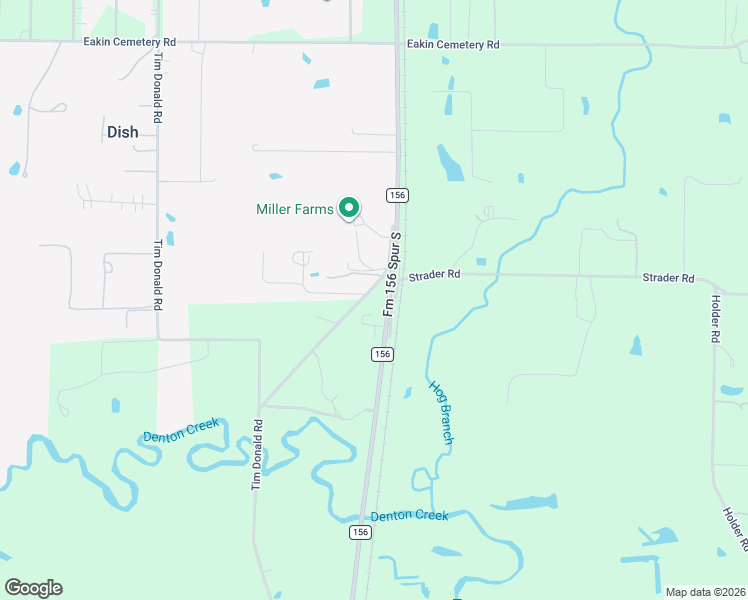 map of restaurants, bars, coffee shops, grocery stores, and more near 2209 Strader Road in Justin