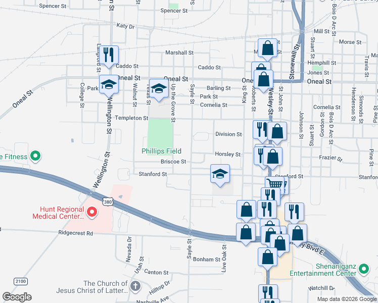 map of restaurants, bars, coffee shops, grocery stores, and more near 4209 Sayle Street in Greenville