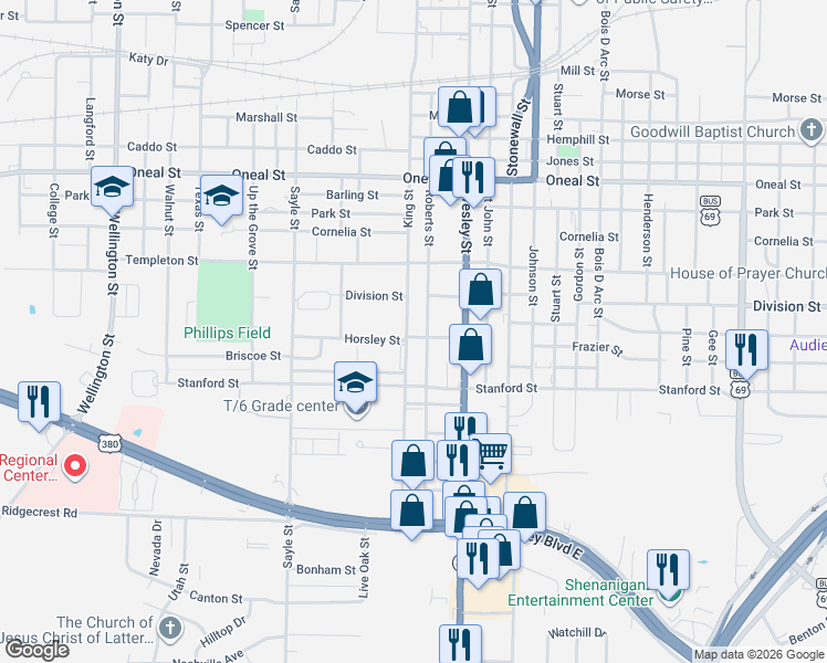 map of restaurants, bars, coffee shops, grocery stores, and more near 4211 King Street in Greenville