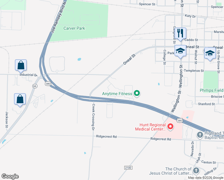 map of restaurants, bars, coffee shops, grocery stores, and more near 5000 Joe Ramsey Boulevard East in Greenville