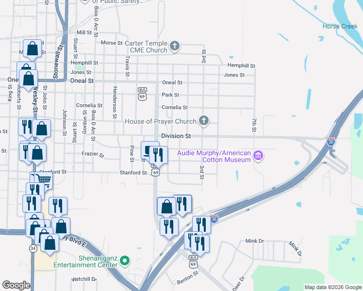 map of restaurants, bars, coffee shops, grocery stores, and more near 1229 Division Street in Greenville