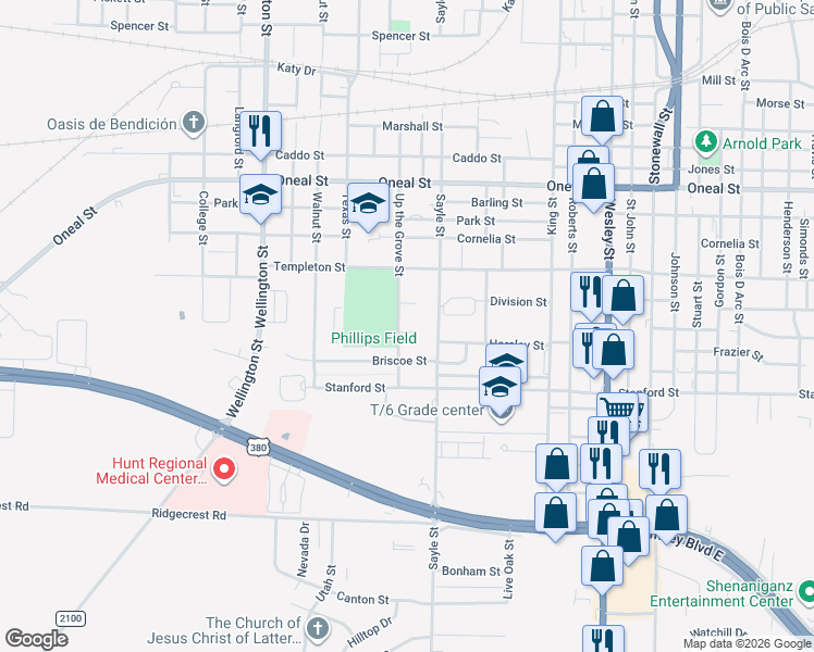 map of restaurants, bars, coffee shops, grocery stores, and more near 3508 Horsley Street in Greenville