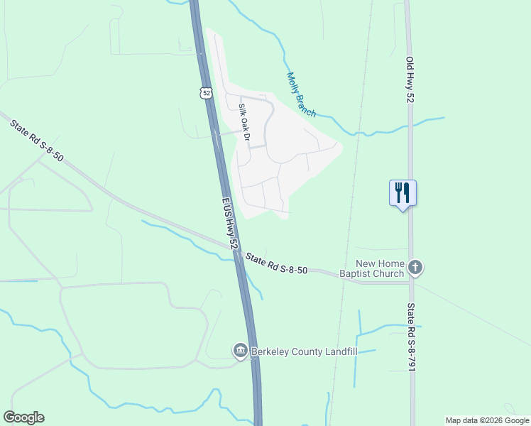 map of restaurants, bars, coffee shops, grocery stores, and more near 357 Blue Oak Drive in Moncks Corner