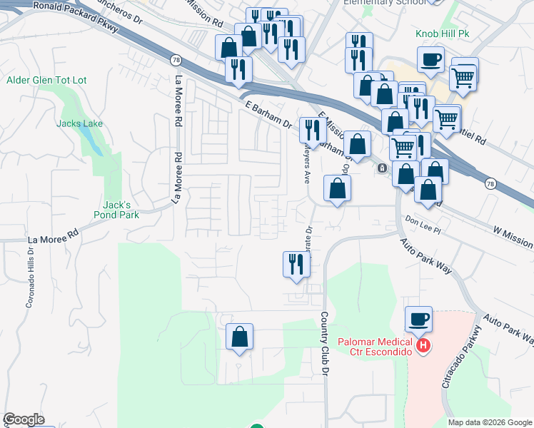 map of restaurants, bars, coffee shops, grocery stores, and more near in San Marcos