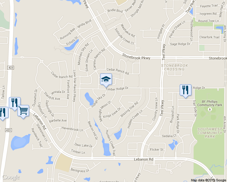 map of restaurants, bars, coffee shops, grocery stores, and more near 6087 Midnight Moon Drive in Frisco
