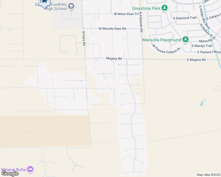 map of restaurants, bars, coffee shops, grocery stores, and more near 661 Rhea Road in Queen Creek