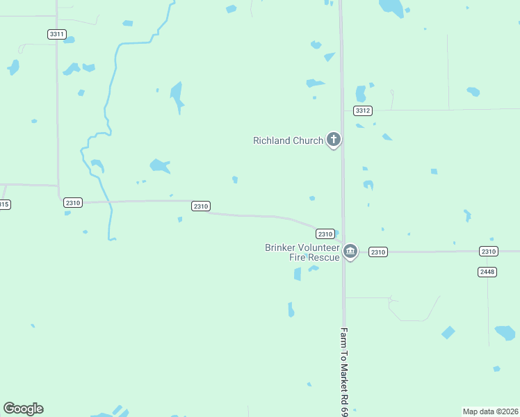 map of restaurants, bars, coffee shops, grocery stores, and more near 2905 County Road 2310 in Sulphur Springs