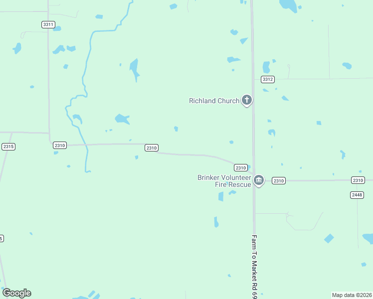 map of restaurants, bars, coffee shops, grocery stores, and more near 2905 County Road 2310 in Sulphur Springs