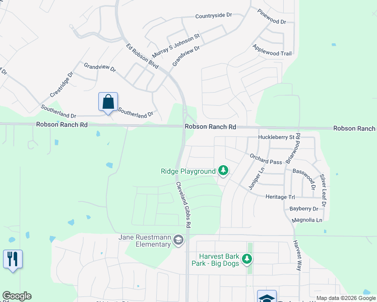 map of restaurants, bars, coffee shops, grocery stores, and more near 2708 Darlington Road in Northlake