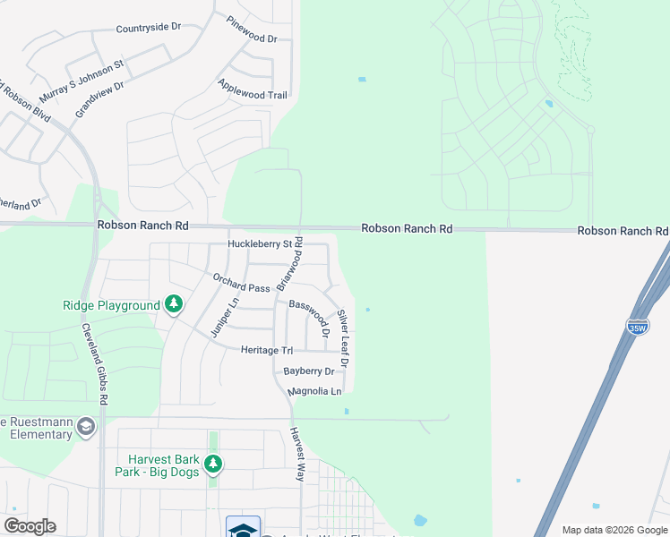 map of restaurants, bars, coffee shops, grocery stores, and more near 1721 Robson Ranch Road in Northlake