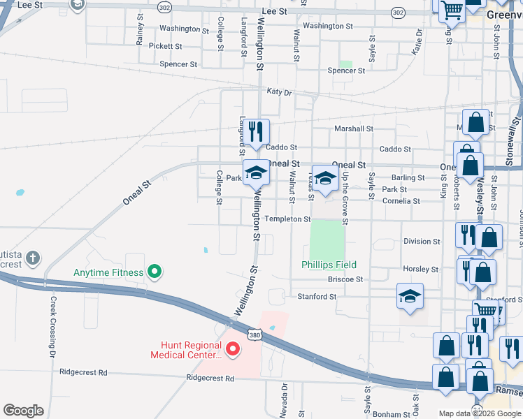 map of restaurants, bars, coffee shops, grocery stores, and more near 3906 Wellington Street in Greenville