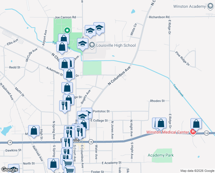 map of restaurants, bars, coffee shops, grocery stores, and more near 700-798 N Columbus Ave in Louisville